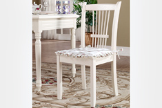 韩式白色木制餐椅