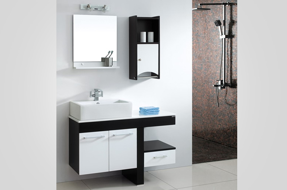 科奥黑白整体卫浴柜